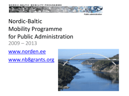 Nordic-Baltic Mobility Programme for Public Administration