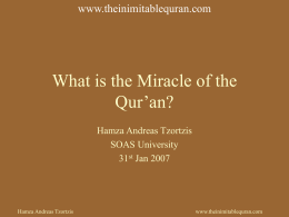 What is the Miracle of the Qur’an?