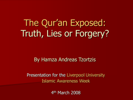 The Qur’an & the Bible in light of modern research By
