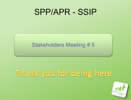 SPP/APR/SSIP/SiMR - Connecticut Birth to Three System