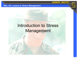 Stress Management - Syracuse University Army ROTC
