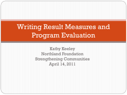 Writing Result Measures and Program Evaluation