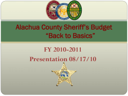 Alachua County Sheriff’s Budget