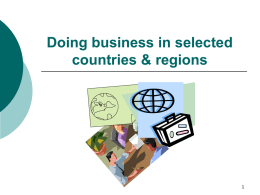 Doing business in selected countries & regions