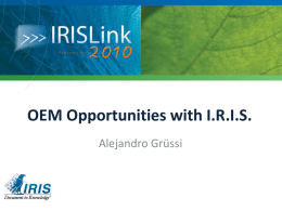 OEM Opportunities with I.R.I.S.