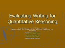 Evaluating Writing for Quantitative Reasoning