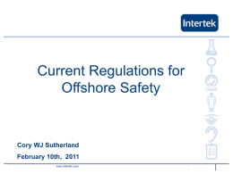 Current Regulations for Offshore Safety