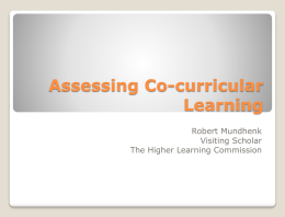 Assessing Co-curricular Learning