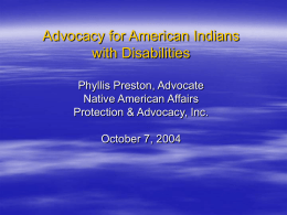 Advocacy for American Indians - Disability Rights California