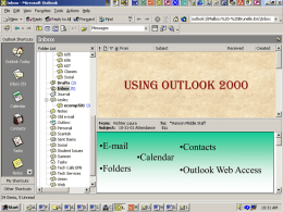 Using Outlook - W E B . W H R S D . O R G: Personal Web
