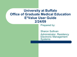 E*Value - UB School of Medicine and Biomedical Sciences