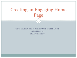 Creating an Engaging Home Page