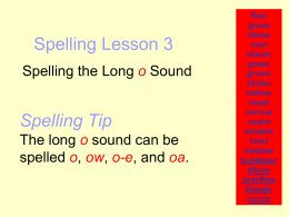 Spelling Lesson 1 - Alton R-IV