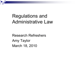 Regulations and Administrative Law