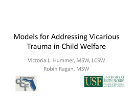 Models for Addressing Vicarious Trauma in Child Welfare