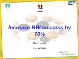 Presentation -- Increase the Success of your BW by 70%