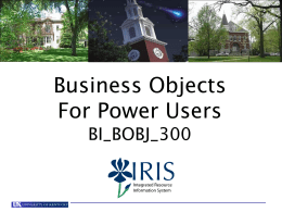BI_BOBJ_300 Business Objects For Power Users