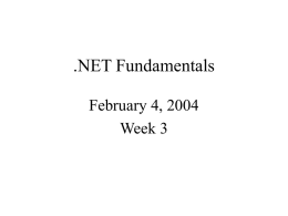 .NET Fundamentals - Pondview Software