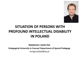 SITUATION OF PERSONS WITH PROFOUND INTELLECTUAL …