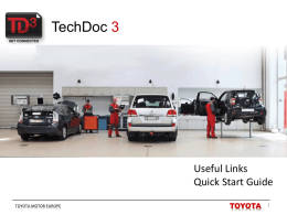 TechDoc 3 Strategy - Toyota Service Information