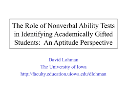The Role of Nonverbal Ability Tests in Identifying
