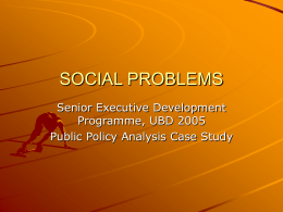 SOCIAL PROBLEMS - BRUNEI RESOURCES