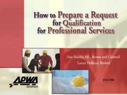 How to Prepare A Request For Qualifications