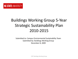 Buildings Working Group 5-Year Strategic Sustainability