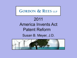 2011 America Invents Act Patent Reform