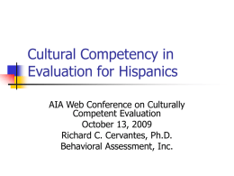Cultural Competency in Evaluation Assessments