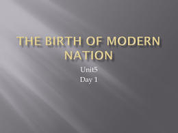 The Birth Of Modern Nation