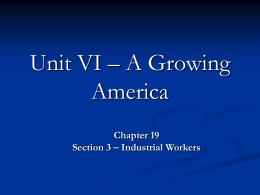 Unit II – A Growing America