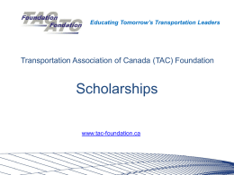 Transportation Association of Canada Report to Standing