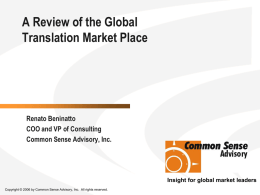 A Global Review of the Translation Market Place