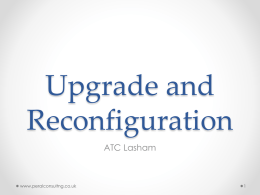 Upgrade and Reconfiguration