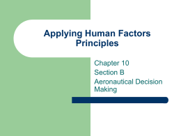 Applying Human Factors Principles