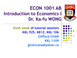 ECON 1001 AB Introduction to Economics I Dr. Ka