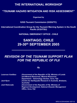 THE INTERNATIONAL WORKSHOP “TSUNAMIS IN THE SOUTH …