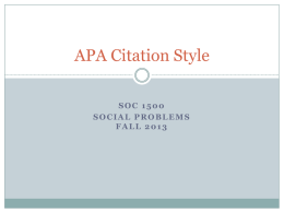 APA Citations - Falvey Memorial Library
