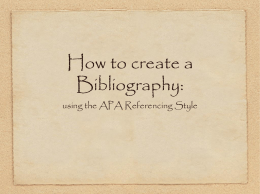How to write a Bibliography: