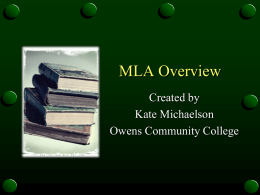 MLA & APA Overview