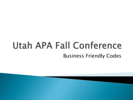 Utah APA Fall Conference - American Planning Association