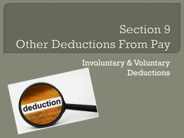 Section 9 Other deductions from Pay