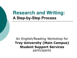 Research and Writing: A Step-by