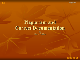Plagiarism and Correct Documentation by Karey Perkins
