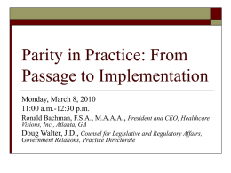 Parity in Practice - APA Practice Organization
