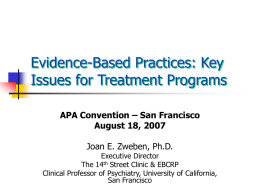 Implementing Evidence-Based Practices: Challenges & Perils