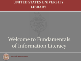 Fundamentals of Information Literacy