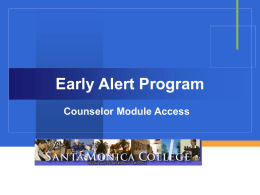 Early Alert Instructions for Counselors-