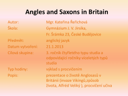 The Angles and Saxons in Britain